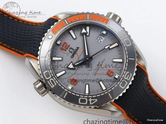 0311 Comfortable Planet Ocean 43.5mm SS VSF 1:1 Best Edition Black Orange Bezel Gray Dial on Nylon Strap A8900 Super Clone V 7730
